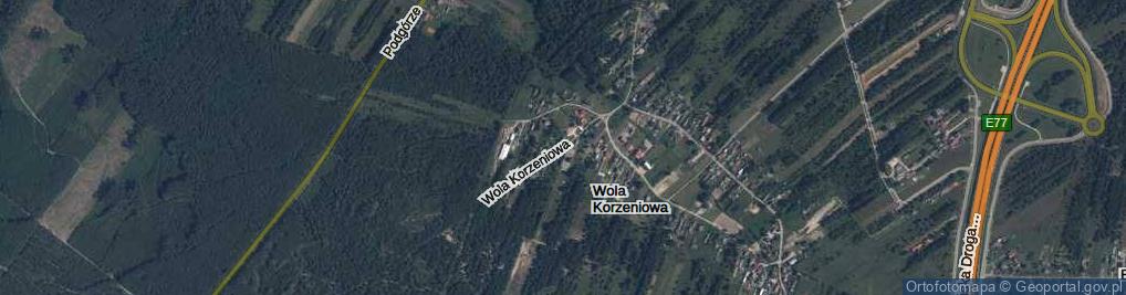 Zdjęcie satelitarne Wola Korzeniowa ul.
